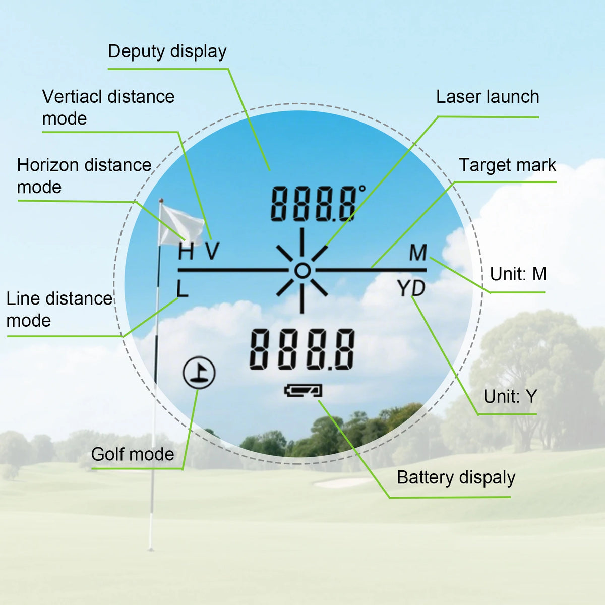 Golf Laser Rangefinder with Flag-Lock and Slope Compensation