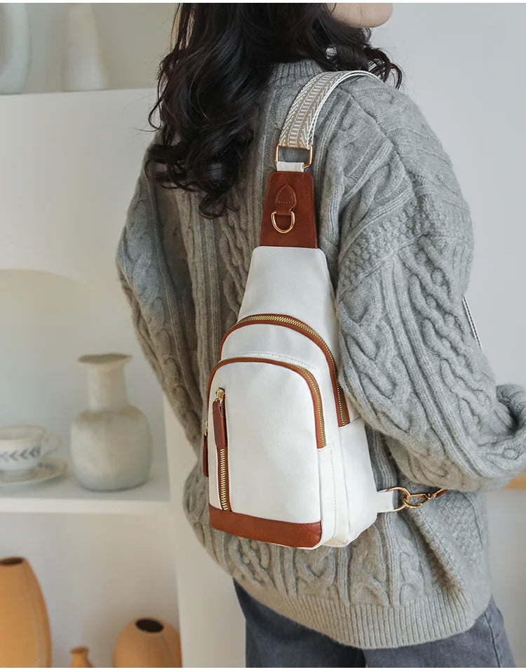 Elegant PU Leather Crossbody Sling Bag for Women
