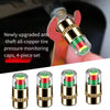 Tire Pressure Monitoring Valve Caps with Color Alert Indicators (4-Pack)