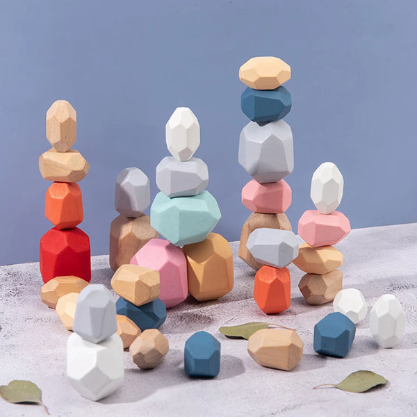 Wooden Stacking Rocks Toy for Kids