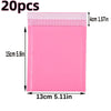 A pink self-seal padded bubble mailer with dimensions 15cm x 13cm.