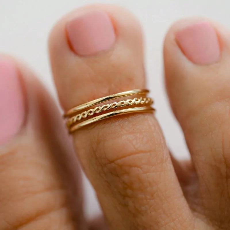 Adjustable Geometric Toe Ring