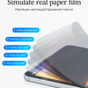 A diagram showing the five layers of a simulated real paper film screen protector stacked on an iPad.