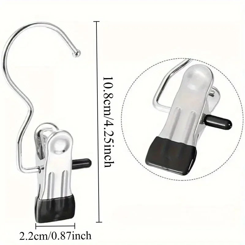 Stainless Steel Clothespins with Hooks