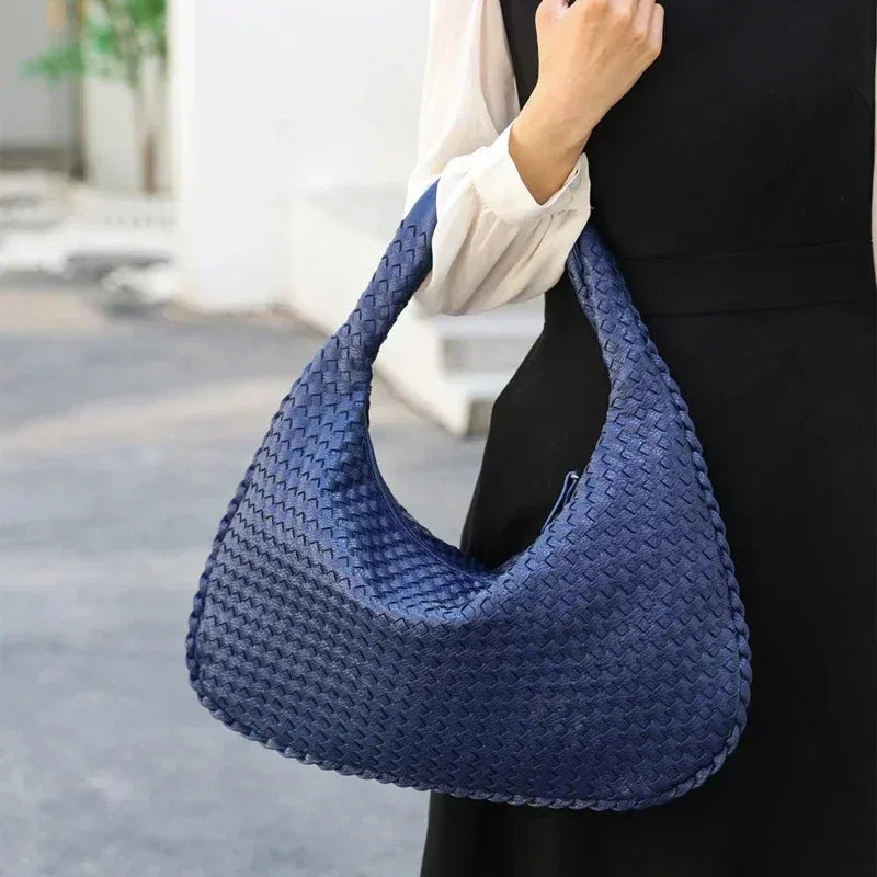 Vegan-Leder gewebte Hobo-Tasche