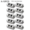 Ten stainless steel wire rope clamps for 1-3mm wire rope.