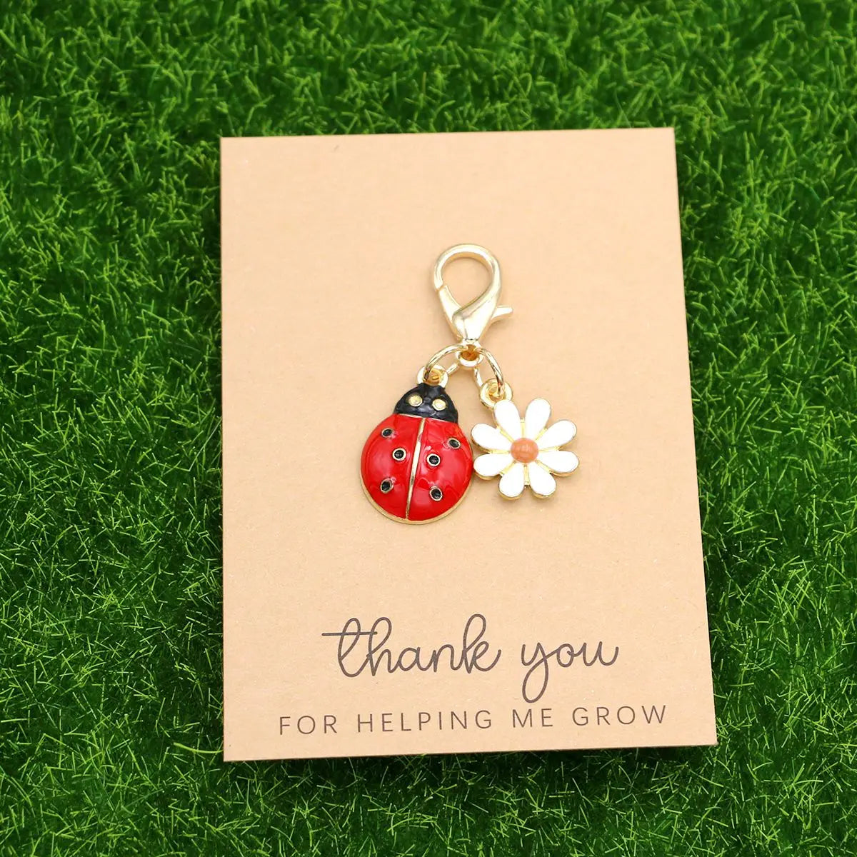 Cute Ladybug Daisy Keychain Charm