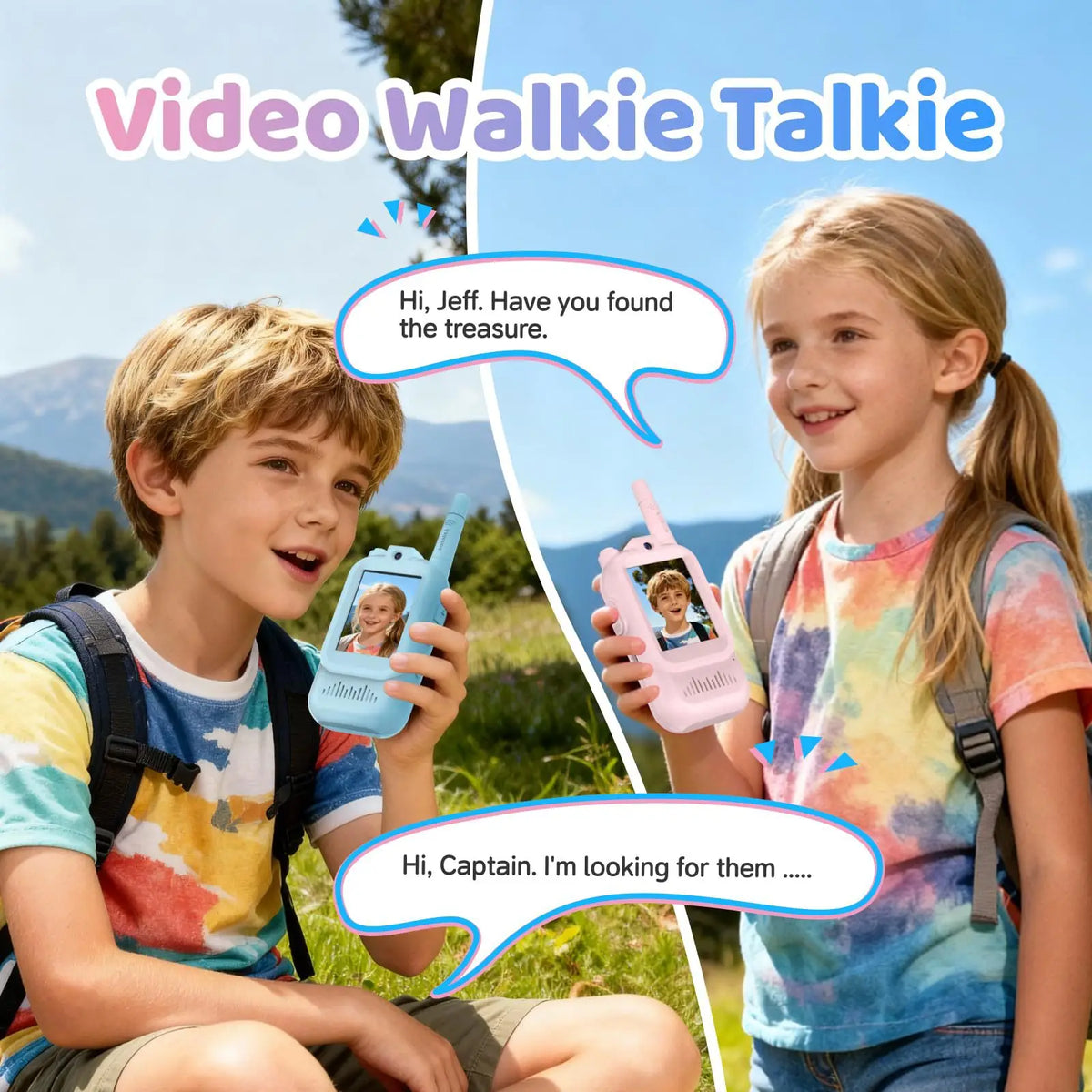 Kids Video Walkie Talkie with Camera – 2-Pack