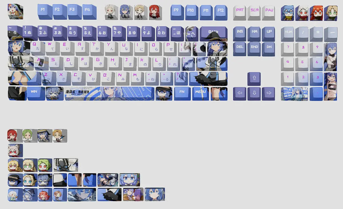 Roxy Anime PBT Keycap Set for Mechanical Keyboards