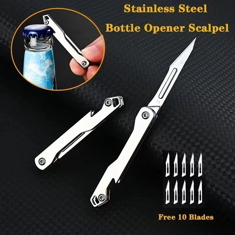 Compact Folding Utility Knife with Replaceable Blades