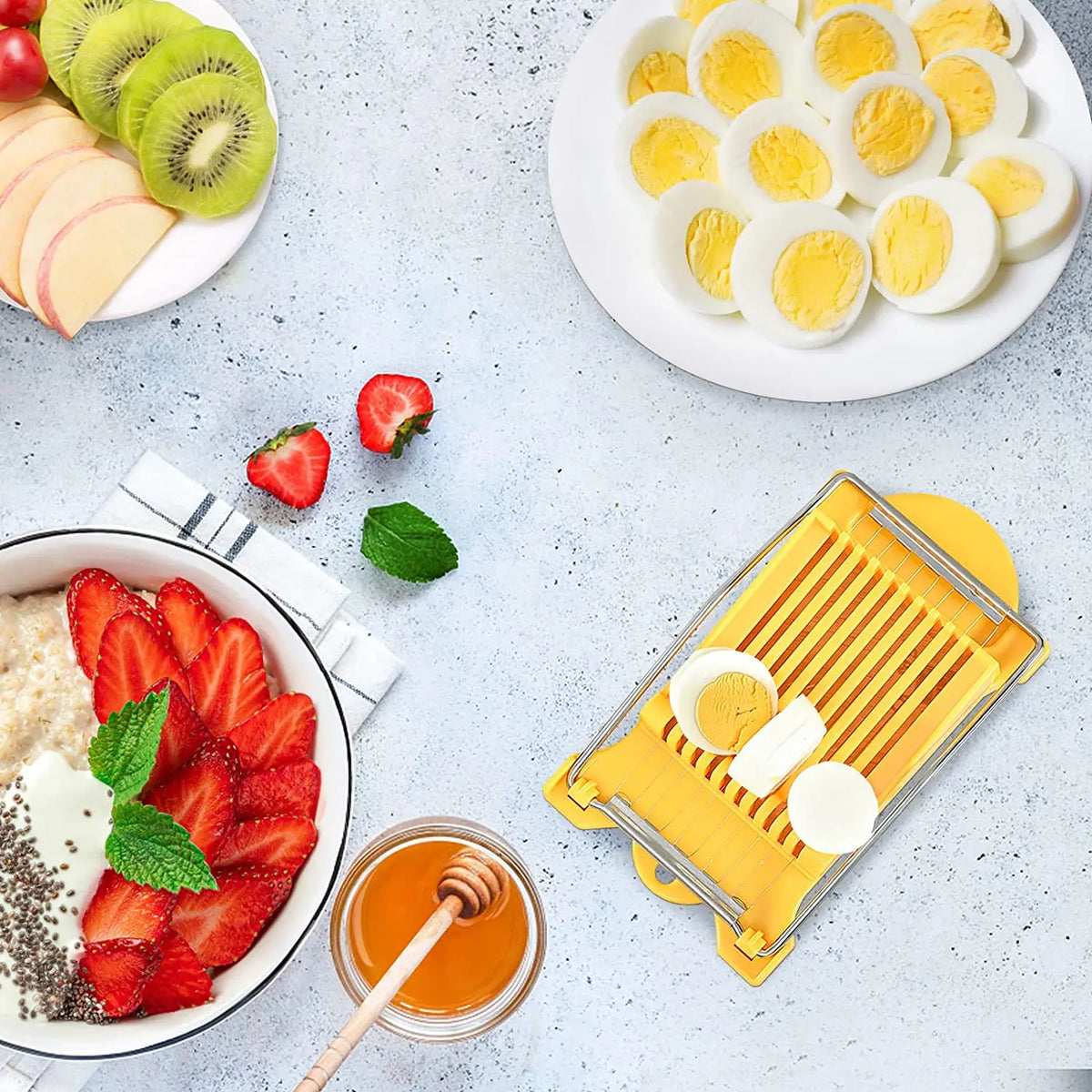 Stainless Steel Multi-Food Slicer for Eggs, Cheese & Fruit