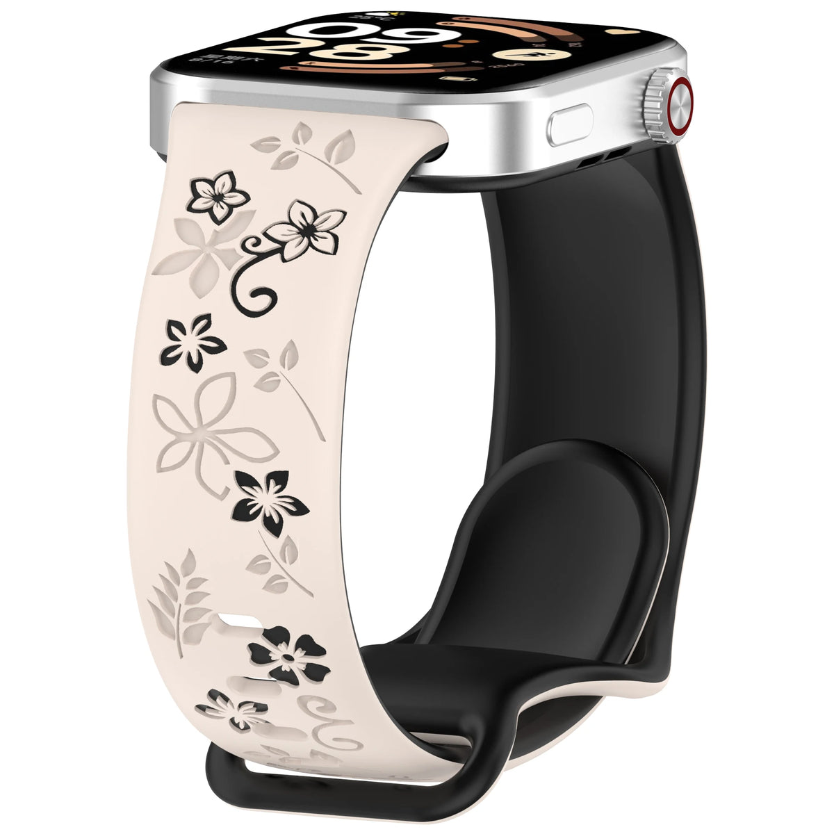 Two-Tone Floral Silicone Watch Strap for Redmi Smartwatches
