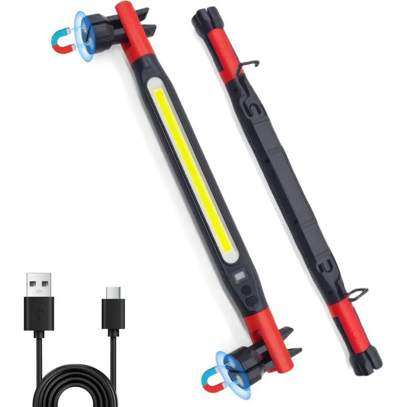 Wiederaufladbare LED-Arbeitsleuchte mit Magnethalterung und Schwenkhaken