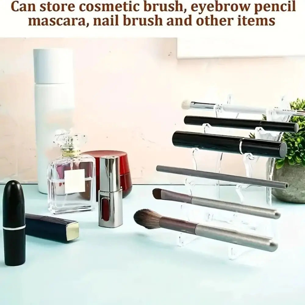 Clear Acrylic Ladder-Style Desk Organizer with 6 Pen Slots