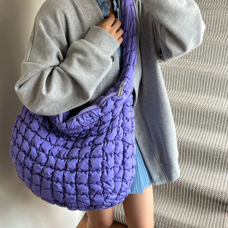 Pleated Plaid Crossbody Bag