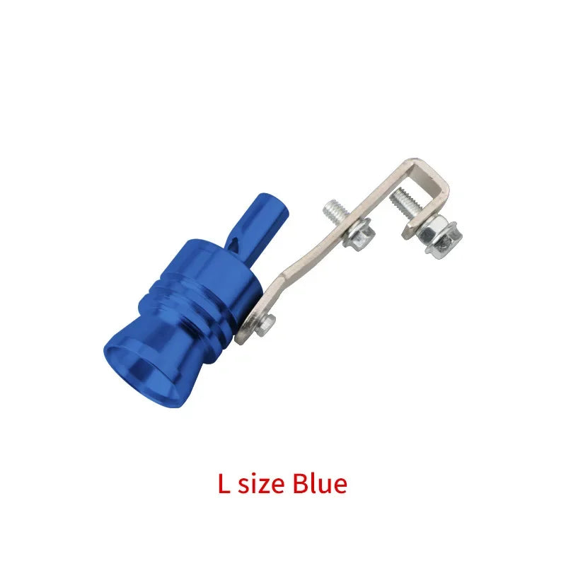 Blue L size exhaust turbine whistle with mounting hardware