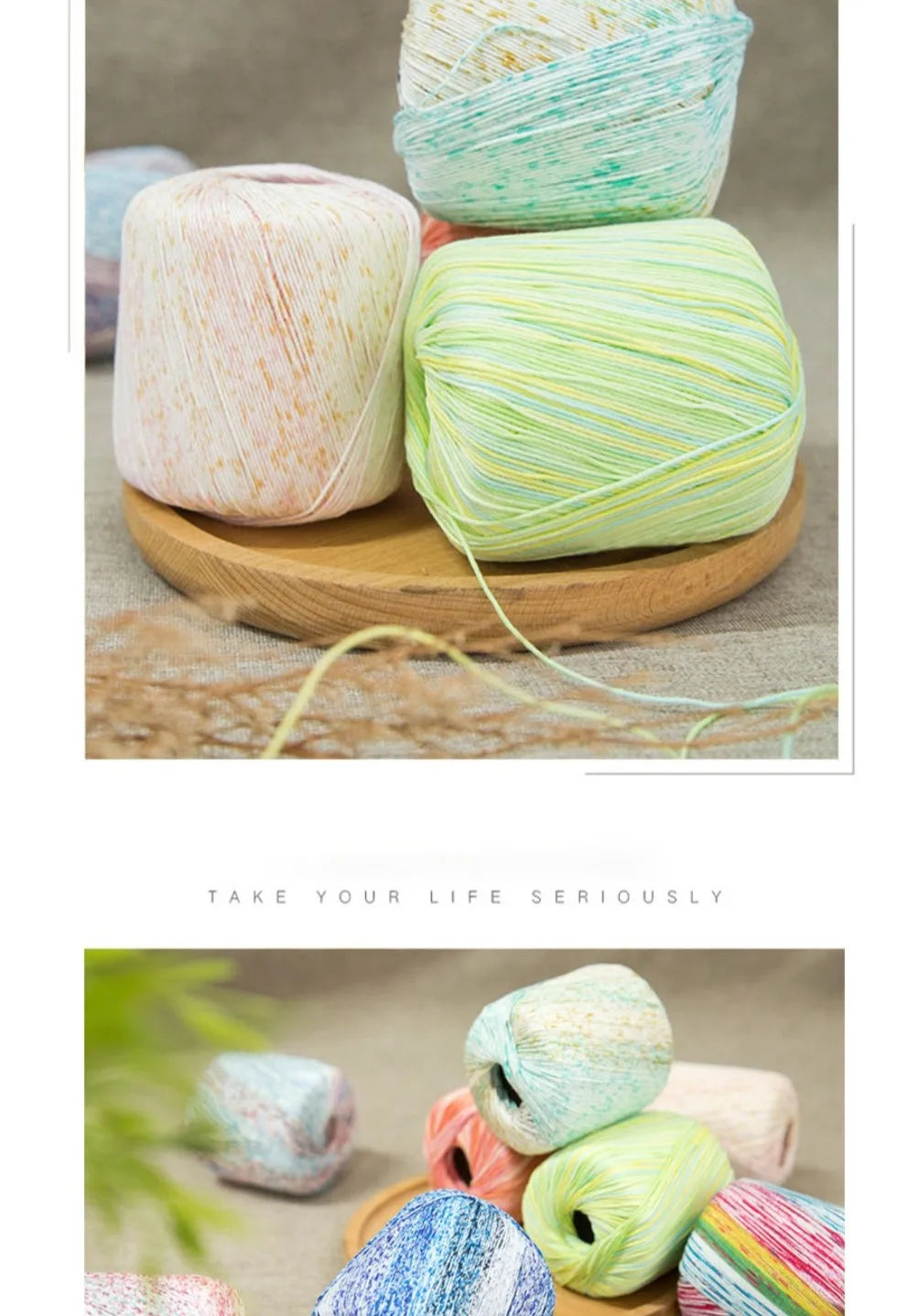 Pearl Rainbow Gradient Cotton Yarn - Soft Hand Knitting Thread
