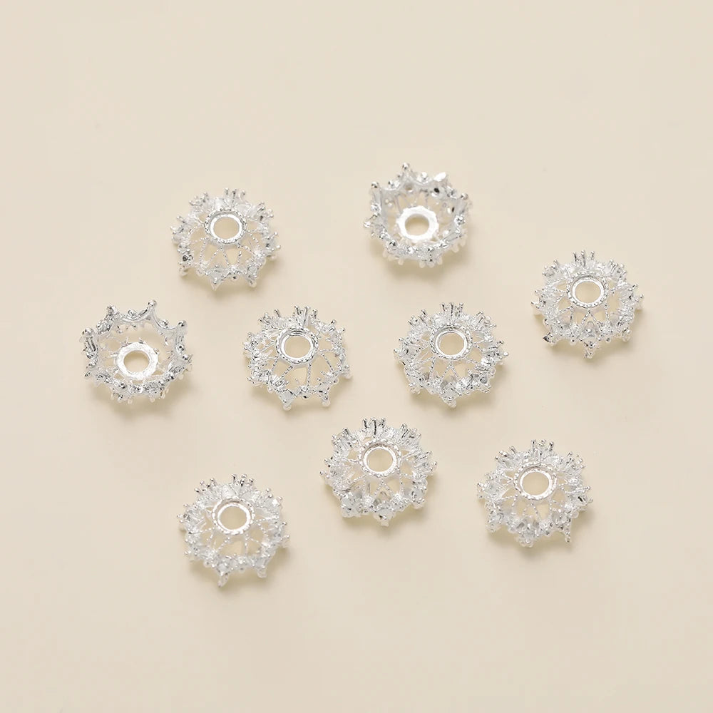 Decorative Flower Bead Caps for Jewelry Making – 50 Pack