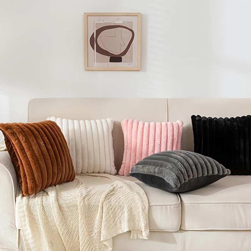 Striped Corduroy Throw Pillow Cover