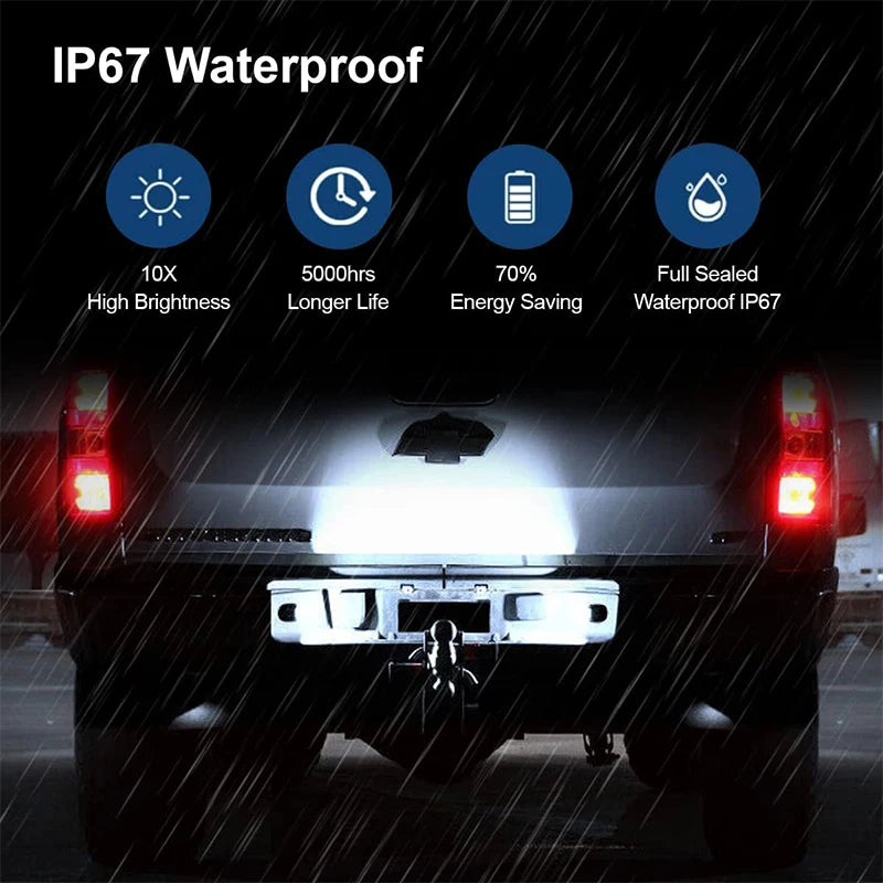 Hochintensive LED-Kennzeichenbeleuchtung für Fahrzeuge mit hoher Helligkeit und IP67-Wasserdichtigkeit.
