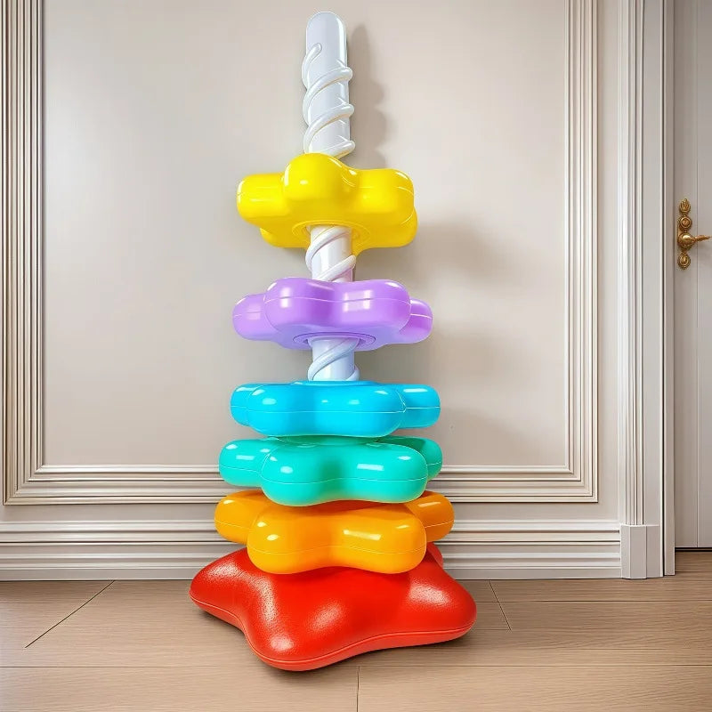 Montessori Wooden Shape Sorting Stacking Toy for Toddlers