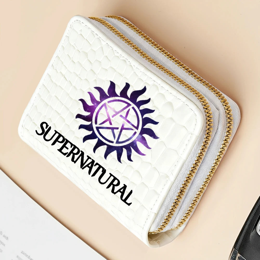 Premium PU Leather Compact Wallet with Double Zipper and Coin Pocket