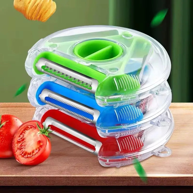 Pelador de Verduras 3 en 1 con Múltiples Cuchillas