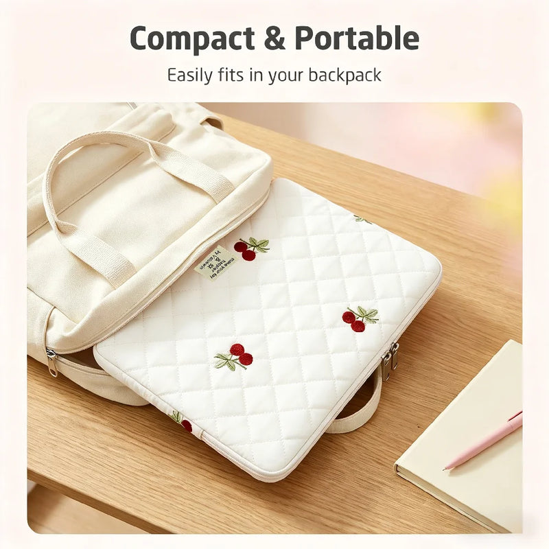 Cherry Blossom Quilted Laptop Sleeve