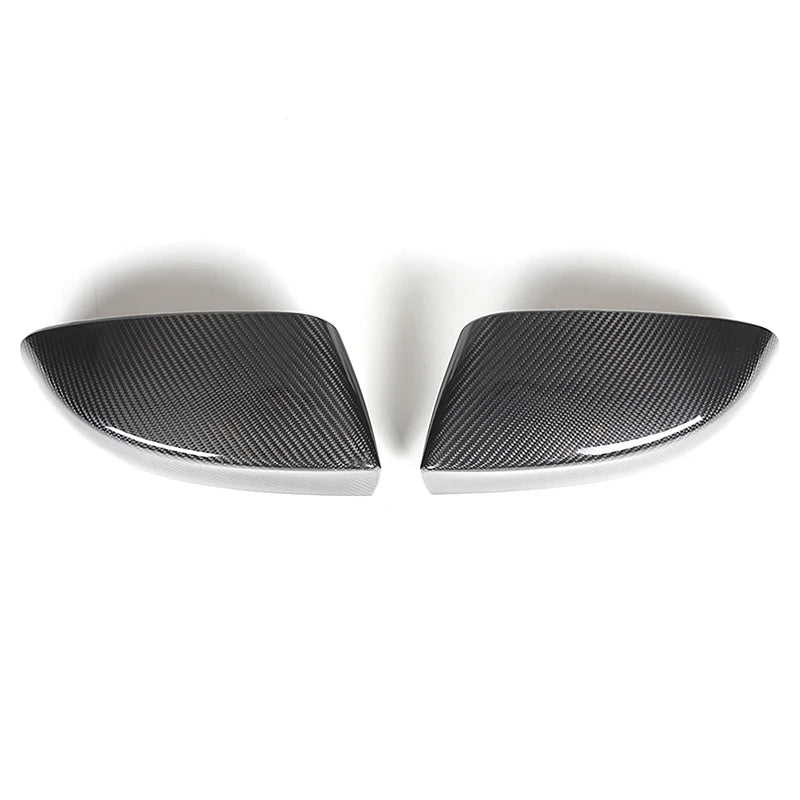 Pair of black carbon fiber side mirror covers for Maserati Ghibli or Quattroporte cars