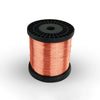Spool of bare copper wire with a black plastic spool and cap.