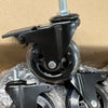 5-Pack 3-Inch Swivel Casters with Brakes and Threaded Stems