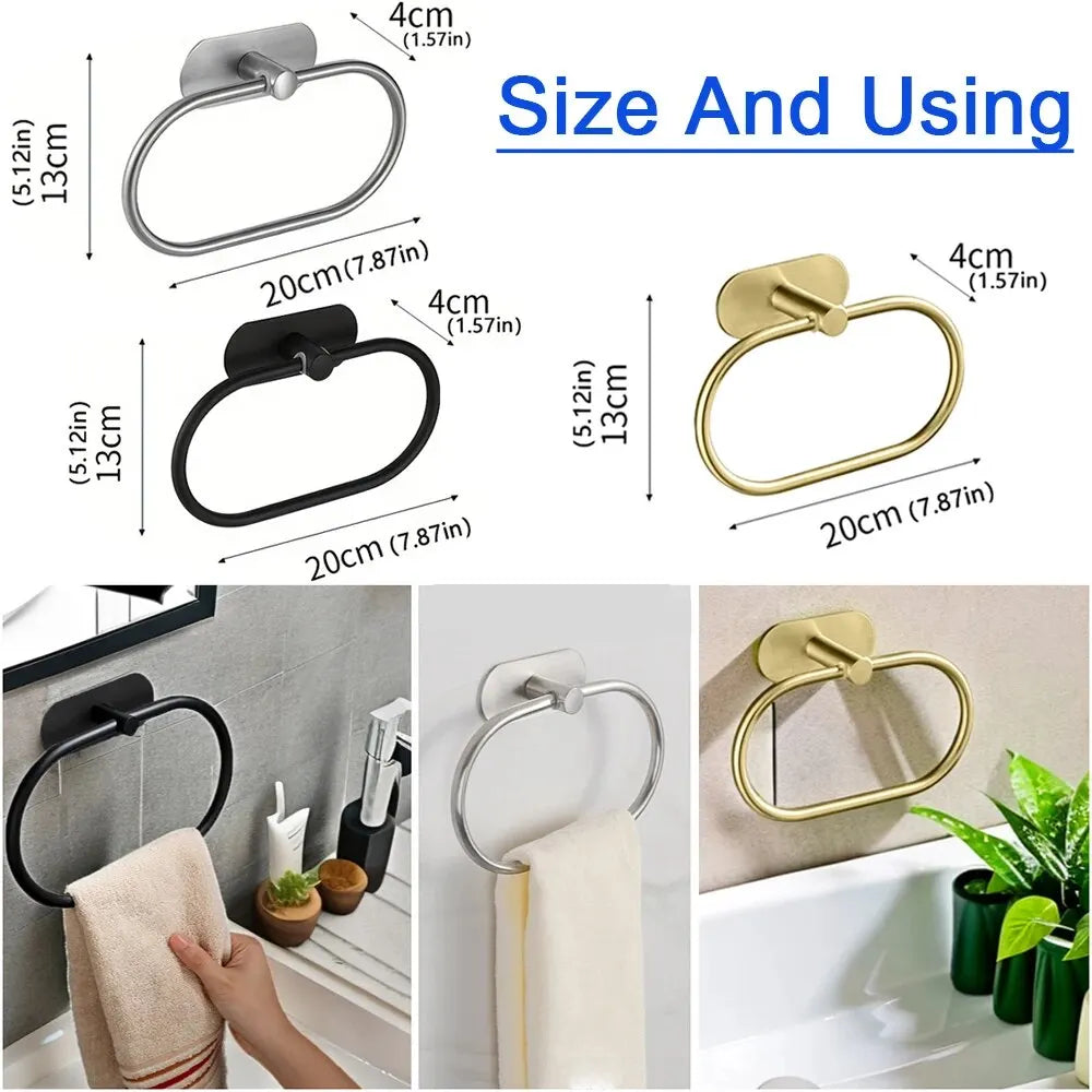 Self-Adhesive Stainless Steel Towel Rack