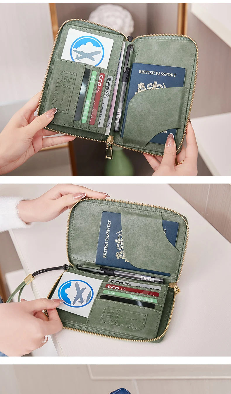RFID-Blocking Travel Passport Holder with Card Slots