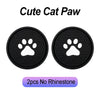 Two black non-slip waterproof coasters featuring a cute cat paw pattern.