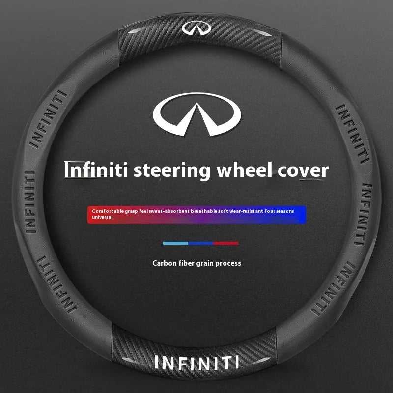 Carbon Fiber Leather Steering Wheel Cover for Infiniti Models