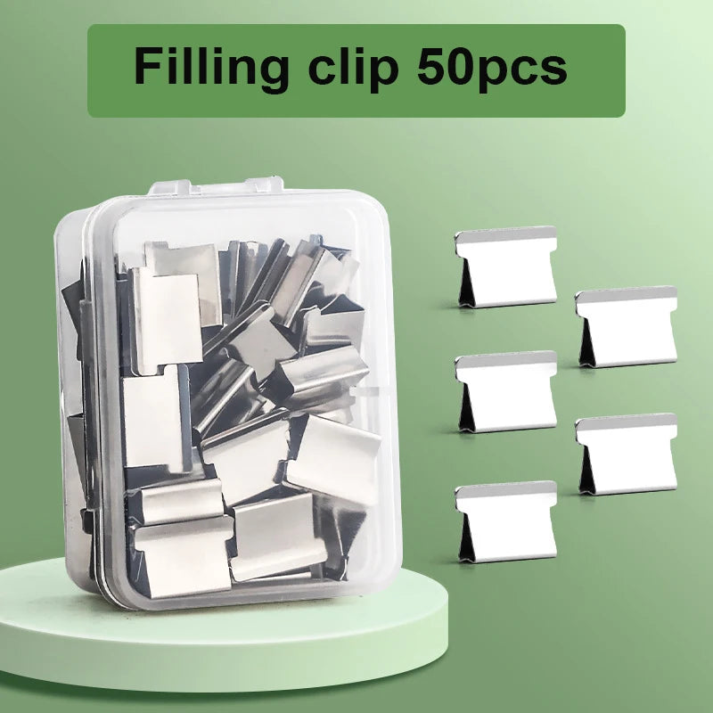 Compact Push Stapler with Reusable Clips