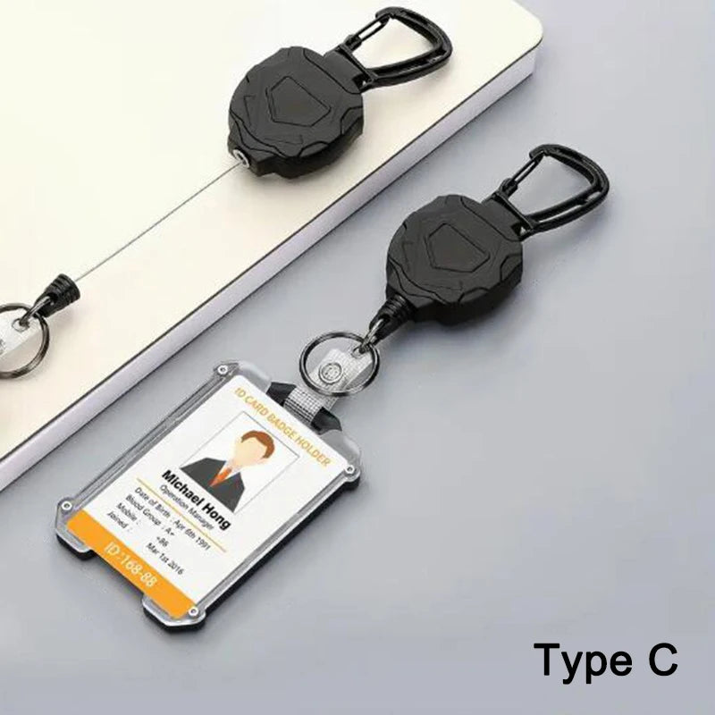 Heavy-Duty Retractable Badge Holder with Card Cover