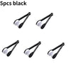 Five black portable double-sided glasses cleaning brushes with microfiber pads