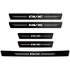 Four black carbon fiber door sill protector stickers for Honda Civic models