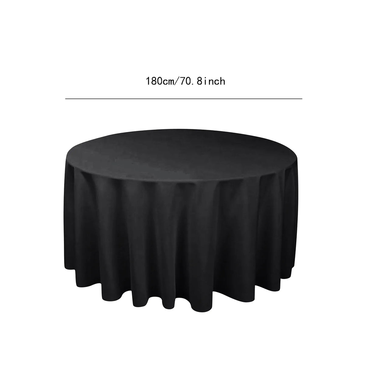 Round Solid Color Polyester Tablecloth for Weddings, Parties & Dining