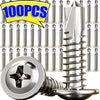 410 Stainless Steel Self-Tapping Screws with Truss Head (100-Pack)