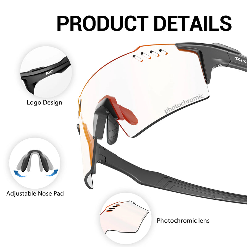 Photochromic Cycling Sunglasses with UV400 Protection