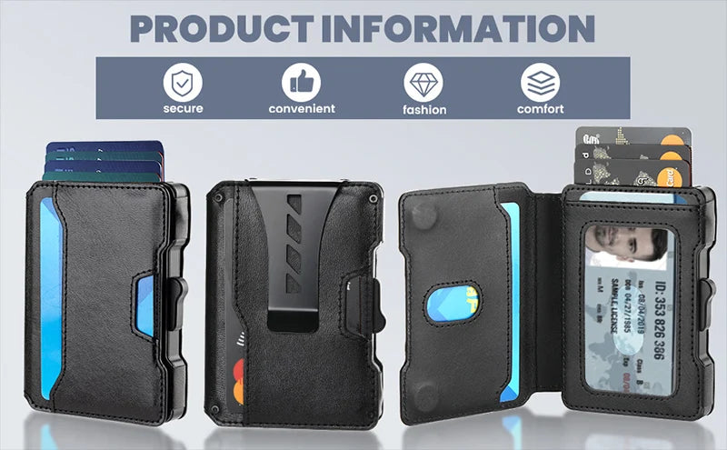 Aluminum Pop-Up Card Case Wallet with RFID Blocking