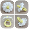 Flower-Shaped Silicone Baby Teether with Easy-Grasp Handle