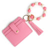 Silicone Bead Bracelet with Leather Card Holder and Tassel