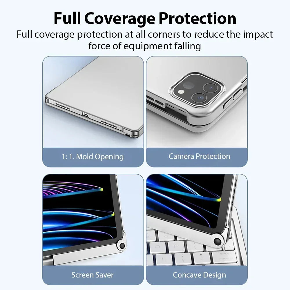 Backlit 360° Rotatable Keyboard Case for iPad with Pencil Holder