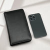 Classic Black Men's Leather Wallet with Phone Pocket