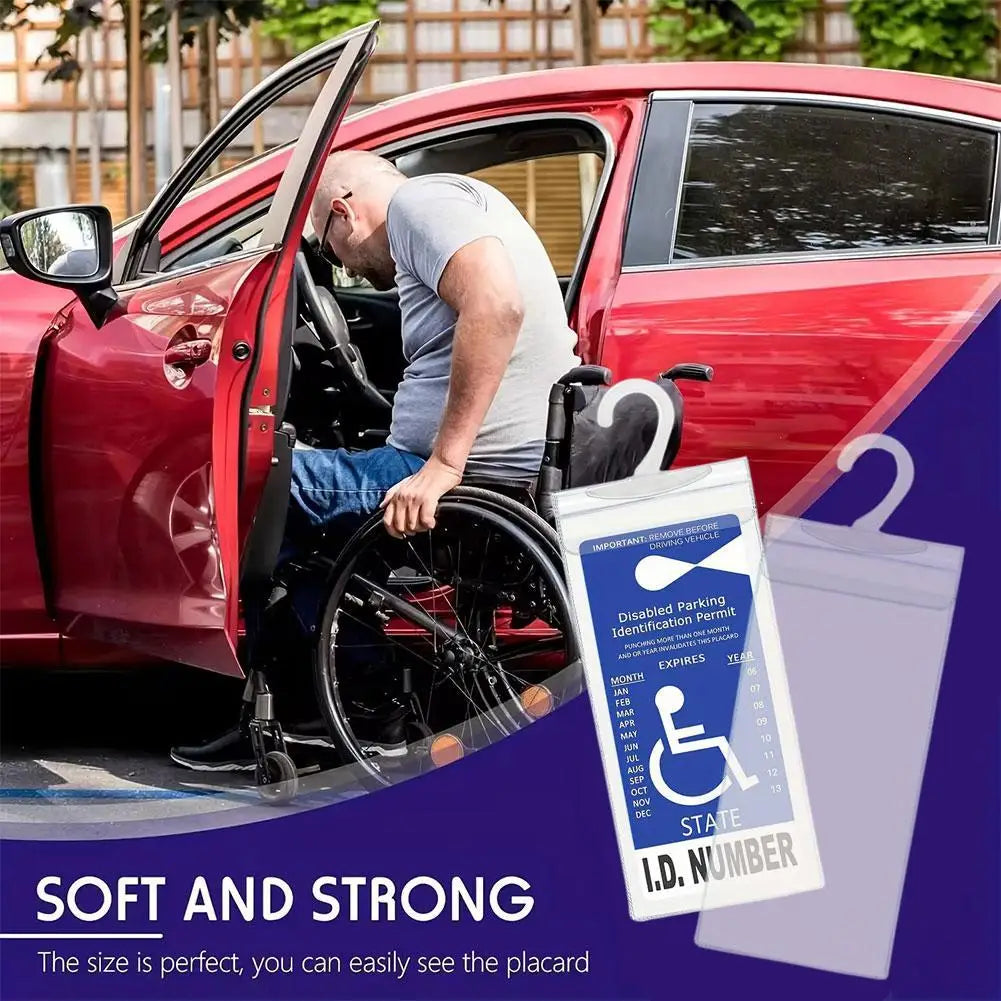 Clear Disabled Parking Permit Holder with Hanging Hook