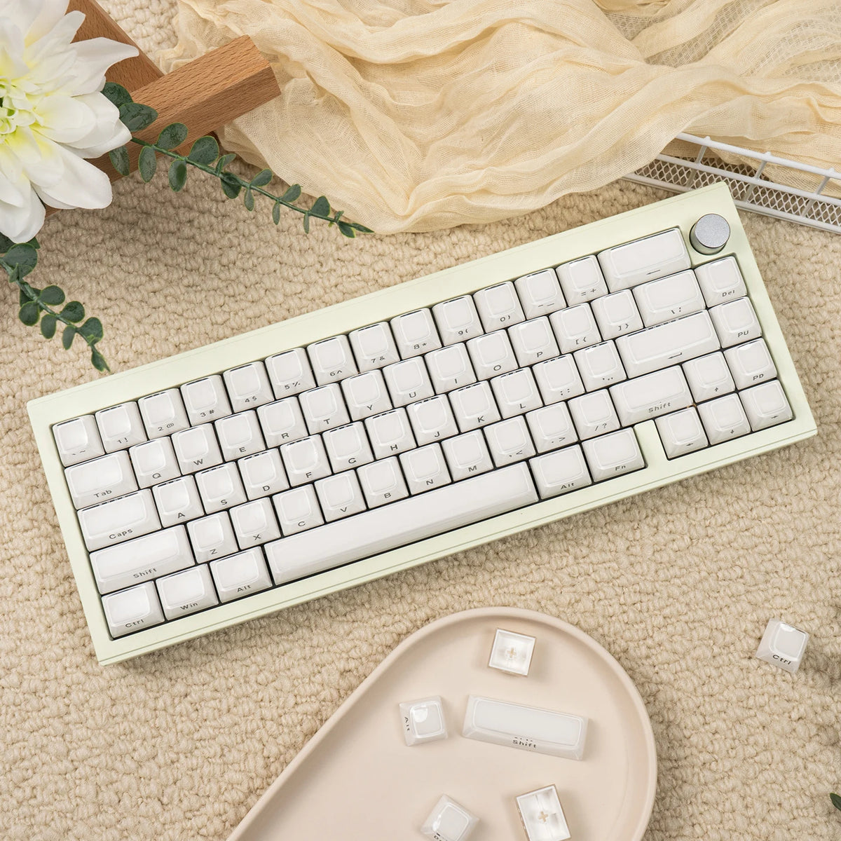 Crystal Clear Jelly Keycaps with Side-Printed Legends for Mechanical Keyboards