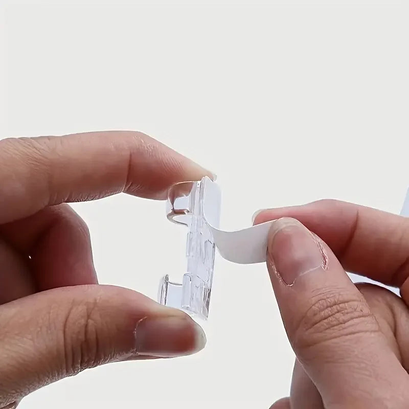 Clear Plastic Cable Clips with Adhesive Backing